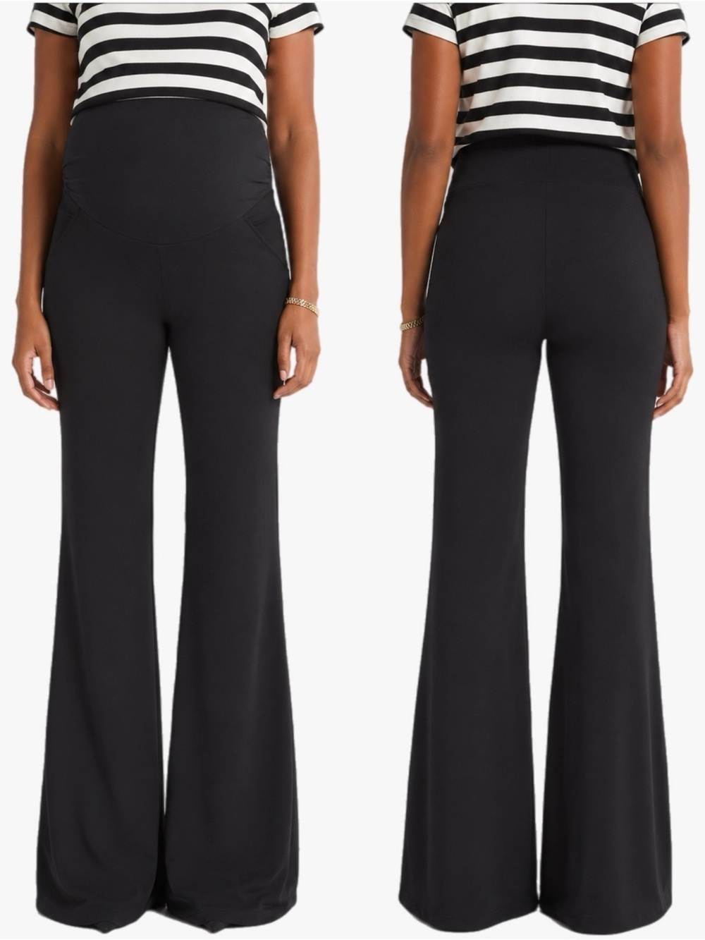 NWT Stitch Fix Tribal Nayeli Over the Belly Flare Maternity Pants Size M Black